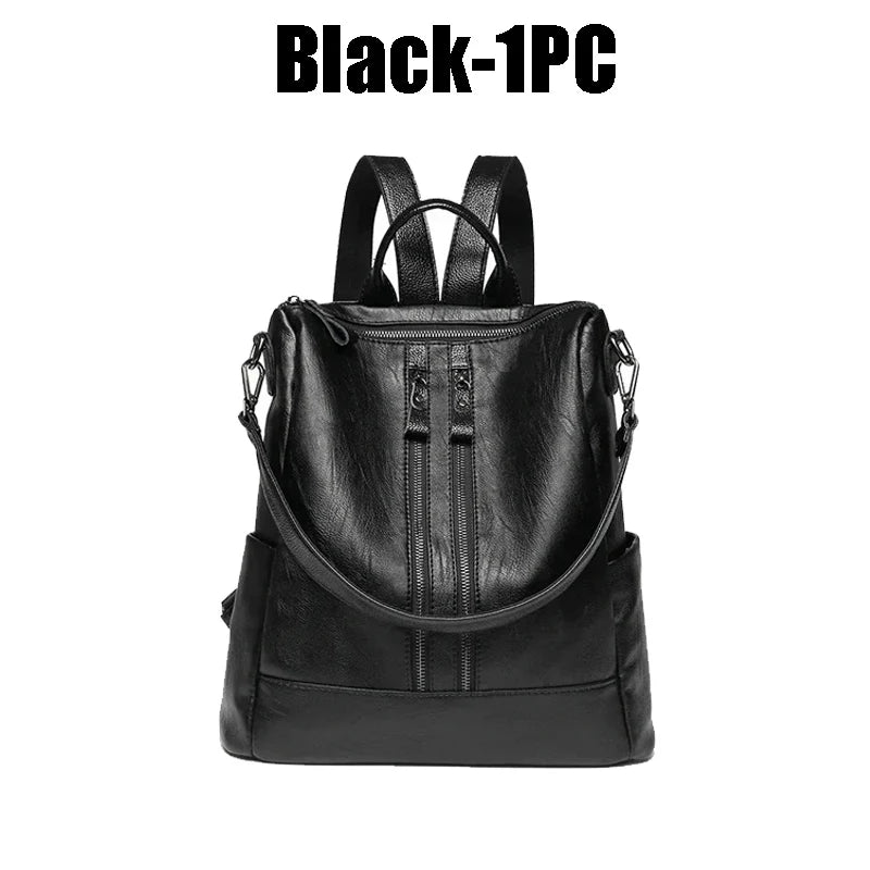 Leather Backpack Female Travel Bag Wild Large Women Fashion