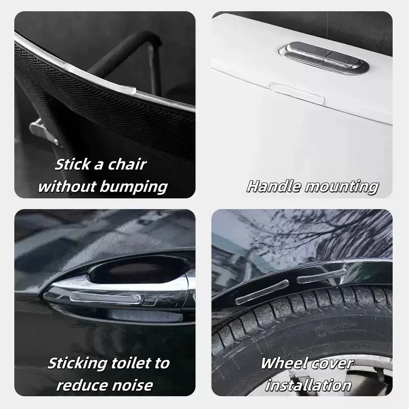 10-Pack Clear Rubber Door Bumper Guards - Anti-Collision Wall Protectors, Noise Reducing Strips for Furniture Protection Zpaxo
