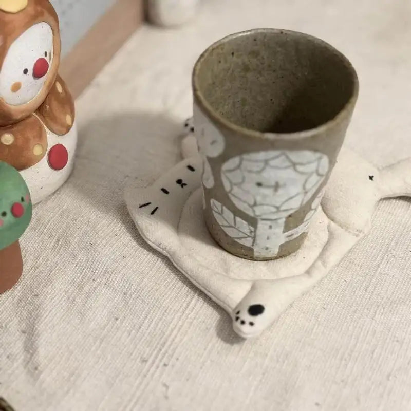 Cute Cat Fabric Coaster – Heat Insulating Table Mat