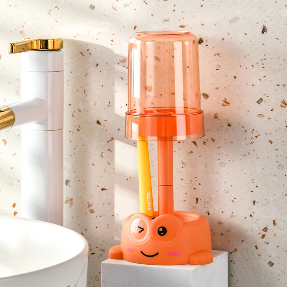 Cute Toothbrush Holder with Cup for Kids Toothpaste Toothbrush Stand for Bathroom Organizer Storage Zpaxo