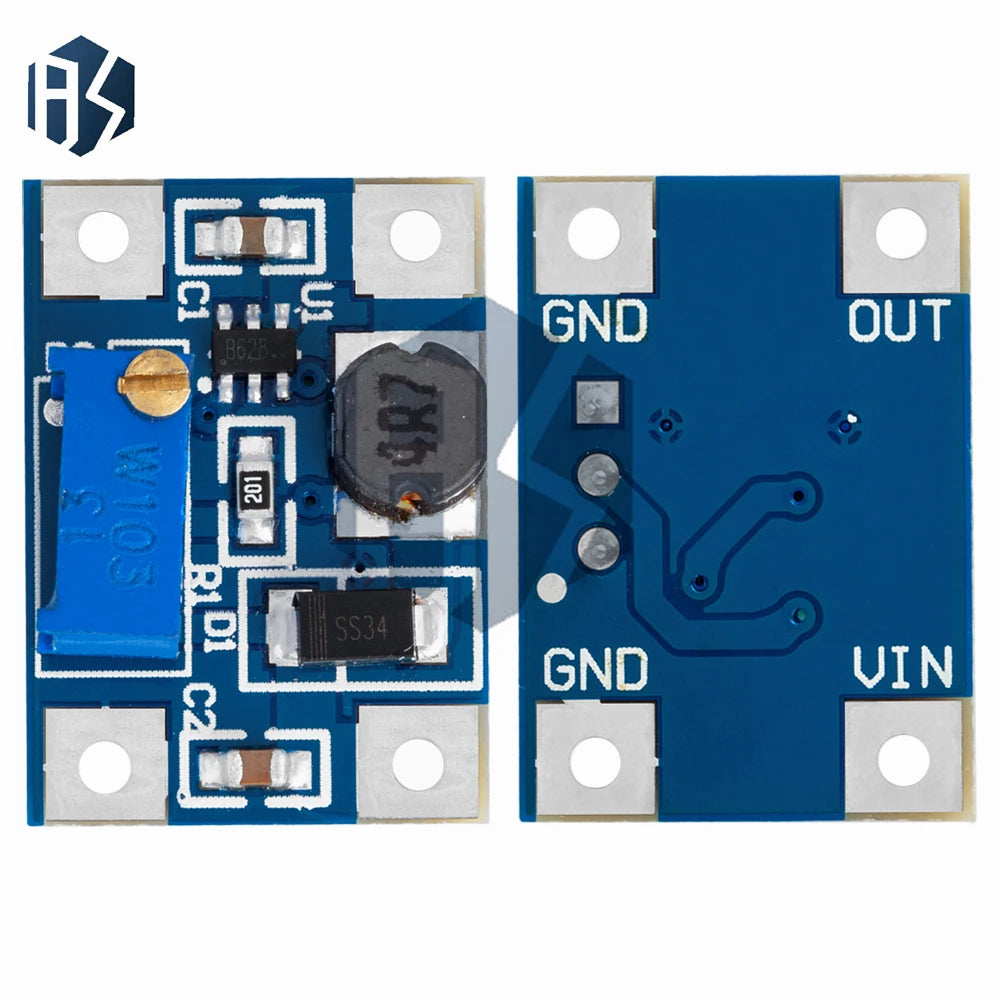 1/5PCS SX1308 DC-DC Boost Module – 2-24V to 2-28V 2A Adjustable, DIY Power Supply Compatible Zpaxo