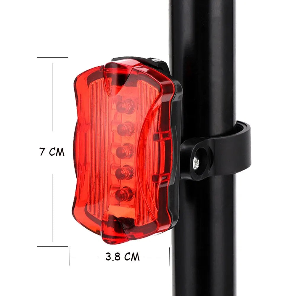 5LED Bike Light MTB Road Bicycle Headlight Butterfly Back Rear Taillight Cycling Safety Warning Light Bicycle Lamp Flashlight Zpaxo