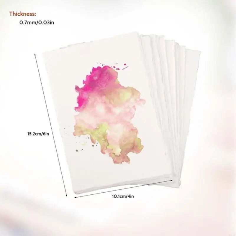 Handmade Deckle Edges Watercolor Paper Cotton for Watercolor Acrylic and Sketching Zpaxo
