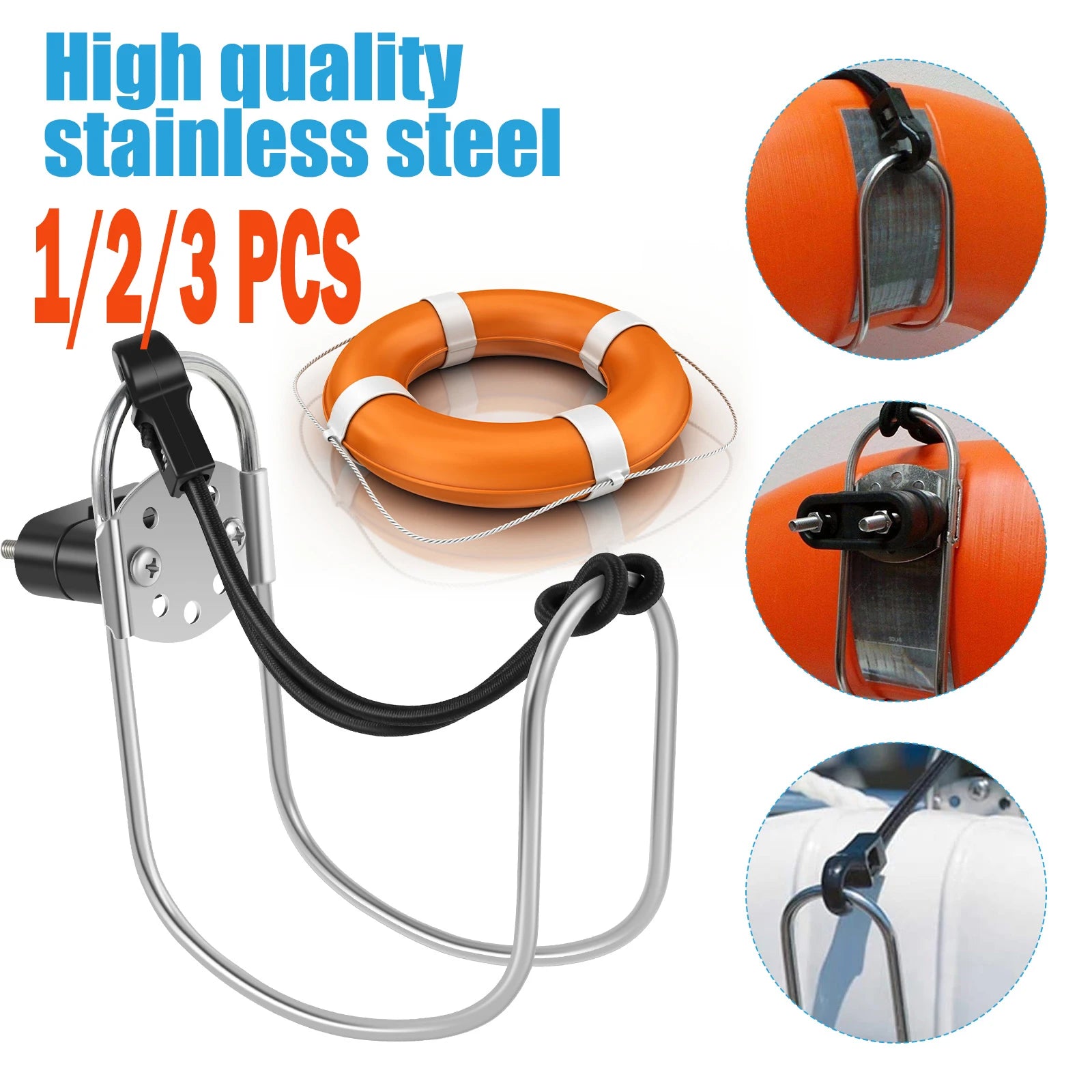 Horseshoe Life Buoys Swimming Ring Holder Boat Grade Stainless Steel 316 Ship Buoy Bracket Lifebuoy Bracket Durable Accessorie Zpaxo