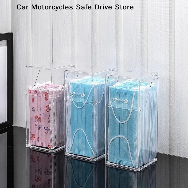 CM1pcs Transparent Mask Storage Box Cover Dust Mouth Nose Dust-proof