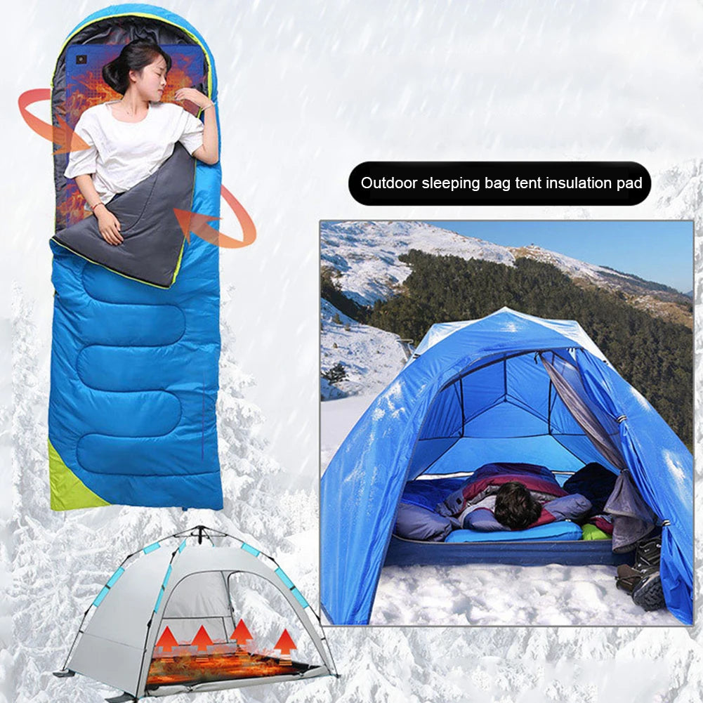 USB Heating Sleeping Mat 7 Zones Heated Mattress Adjustable Temperature Electric Heating Pad for Outdoor Camping Tent Mat Zpaxo