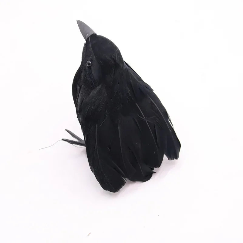 Realistic Black Crow Decoy Model Halloween Decor Outdoor Pest Control Zpaxo C