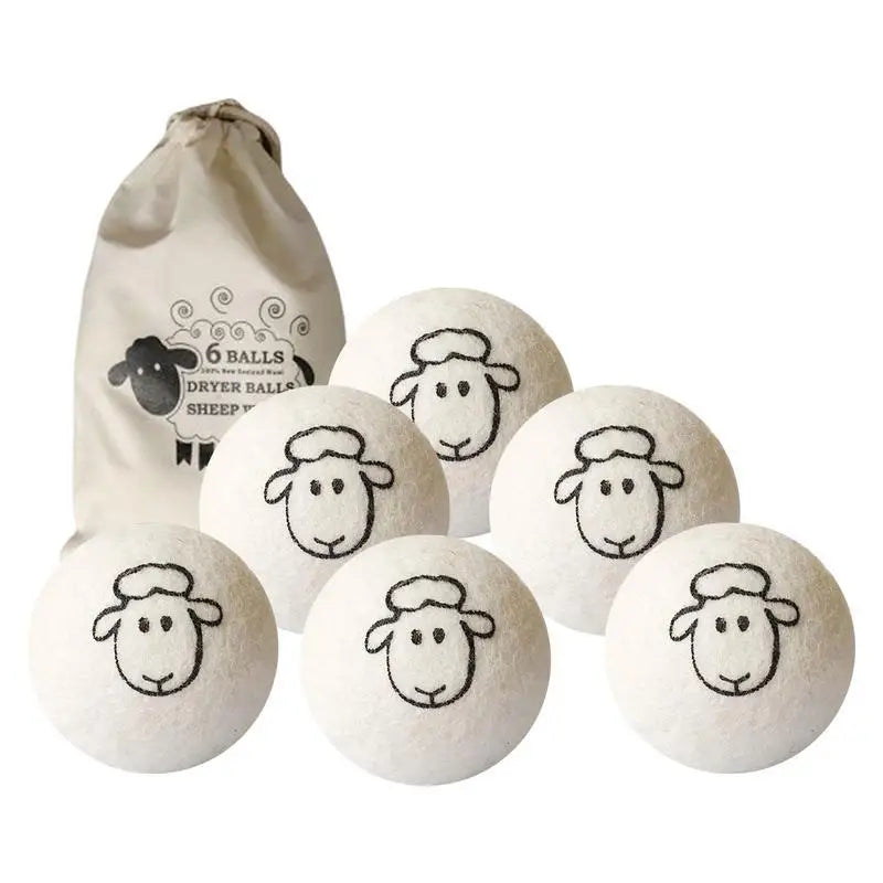 6pcs Reusable Wool Dryer Balls Clothes Ball 7cm Drying Washing Balls Home Wool Dryer Balls Washing Machine Accessories Zpaxo