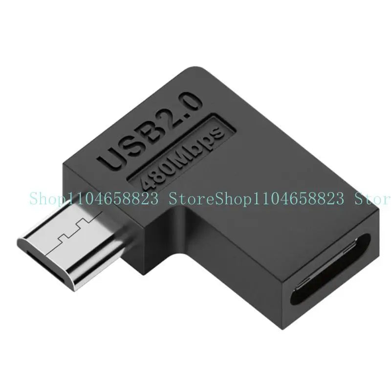 Micro USB C Adapter 90 Degree Data Transfer Convert Connector Zpaxo Bend left China Mainland
