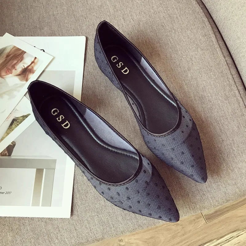 Flat Shoes for Women Spring Summer 2025 New Women's Shoes Mesh Pointed Toe Large Size Flat Bottom for Women Ladies Shoes Zpaxo