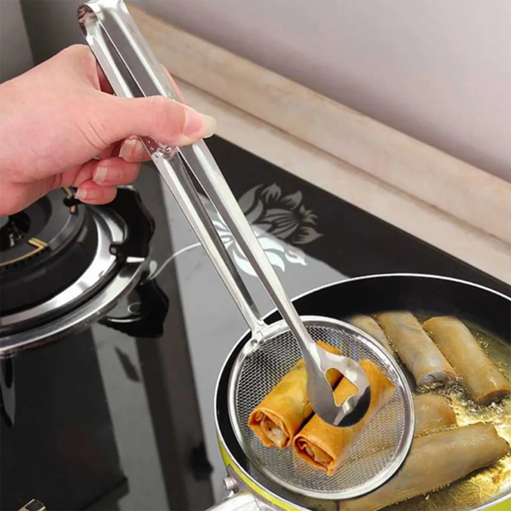 Durable Stainless Steel Kitchen Colander Frying Spoon Perfect