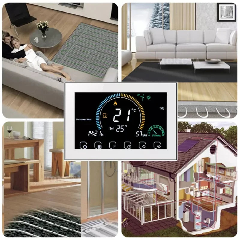 Wifi 3H2C Heat Pump Controller System Thermostat Touch Digital Programming Air Conditioning Smart Life Tuya Alexa Google Home Zpaxo