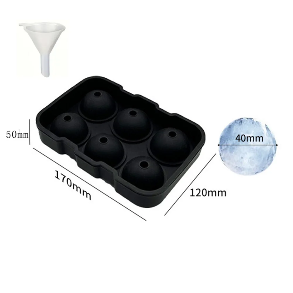 Silicone Ice Molds Trays Large Maker Shape Spheres Cubes Perfect Zpaxo black