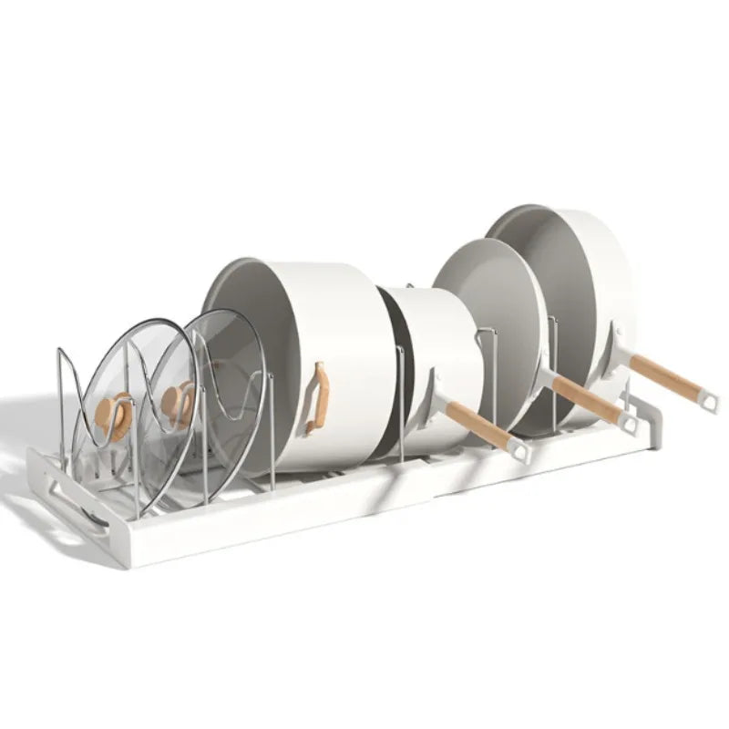 Expandable Kitchen Cabinet Pot Organizer Adjustable Divider Rack