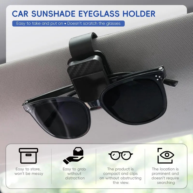 Car Sun Visor Sunglasses Clip Holder & Card Organizer