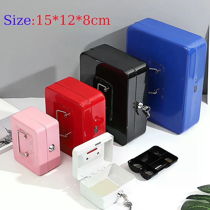 Practical Mini Petty Cash Money Box Stainless Steel Security Lock Zpaxo