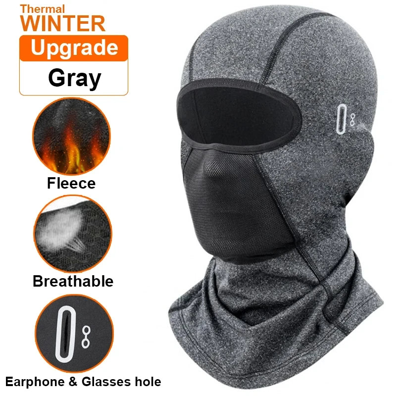 Winter Breathable Balaclava Motorcycle Full Mask Cycling Mask Helmet Hood Moto Riding Neck Face Mask Climbing Fishing Skating Zpaxo CAP08 Gray
