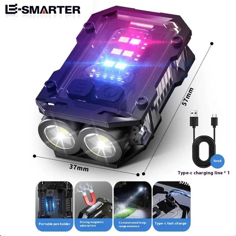 ESMARTER Rechargeable LED+COB Mini Keychain Flashlight 300LM