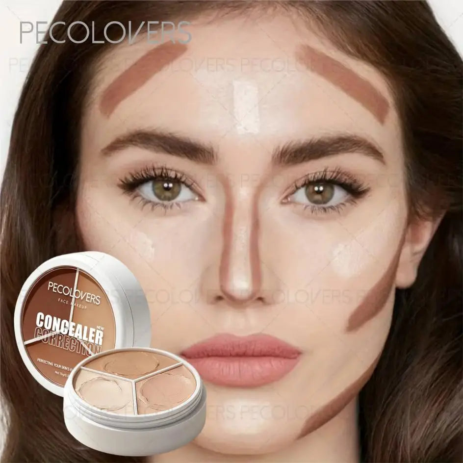 Concealer Palette Eyeshadow Pearlescent Matte Contour Brush Dark Zpaxo