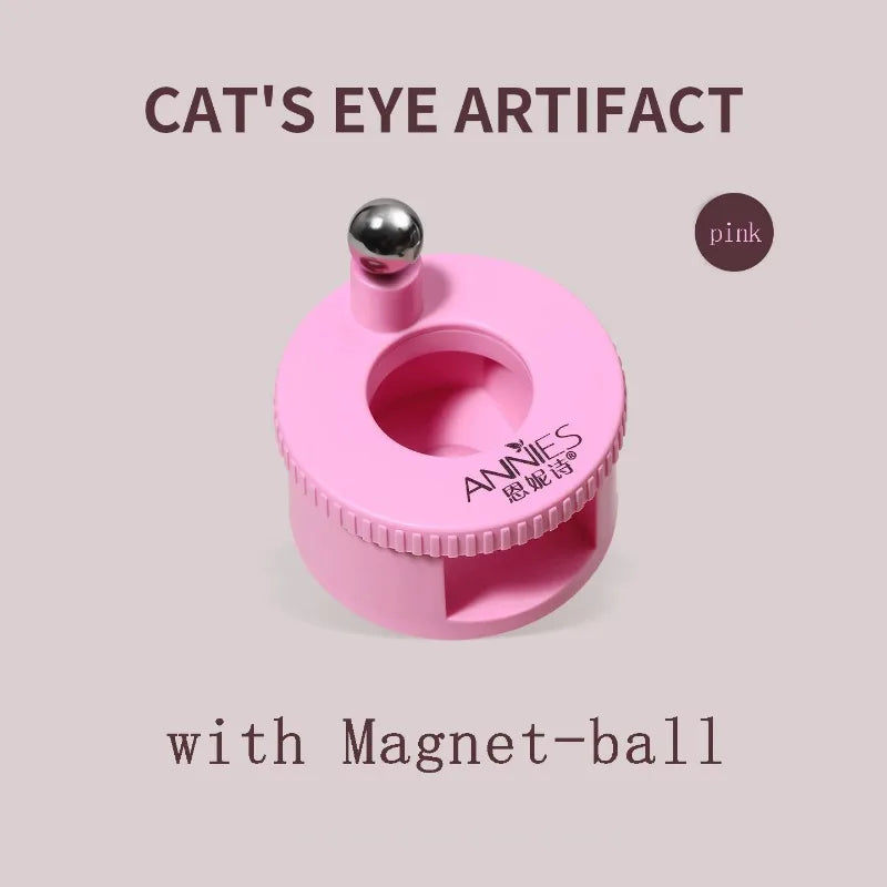 Rotating Cat Eye Magnet Nail Art Automatic Glass Bead Spinner Zpaxo A-Pink With Ball
