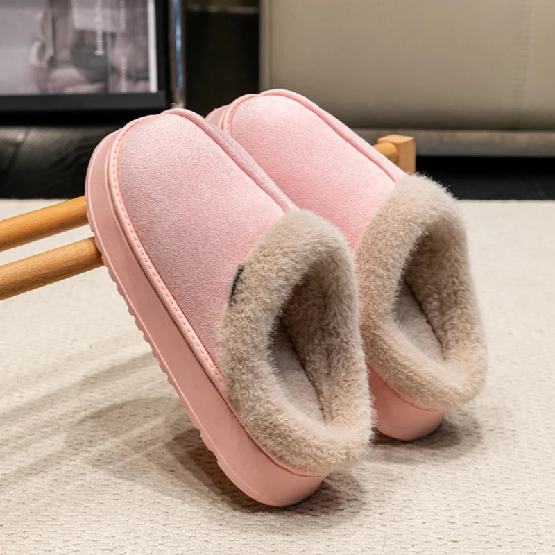 Fluffy Men's Slippers Winter Thick Sole Indoor Anti-slip Warmth At