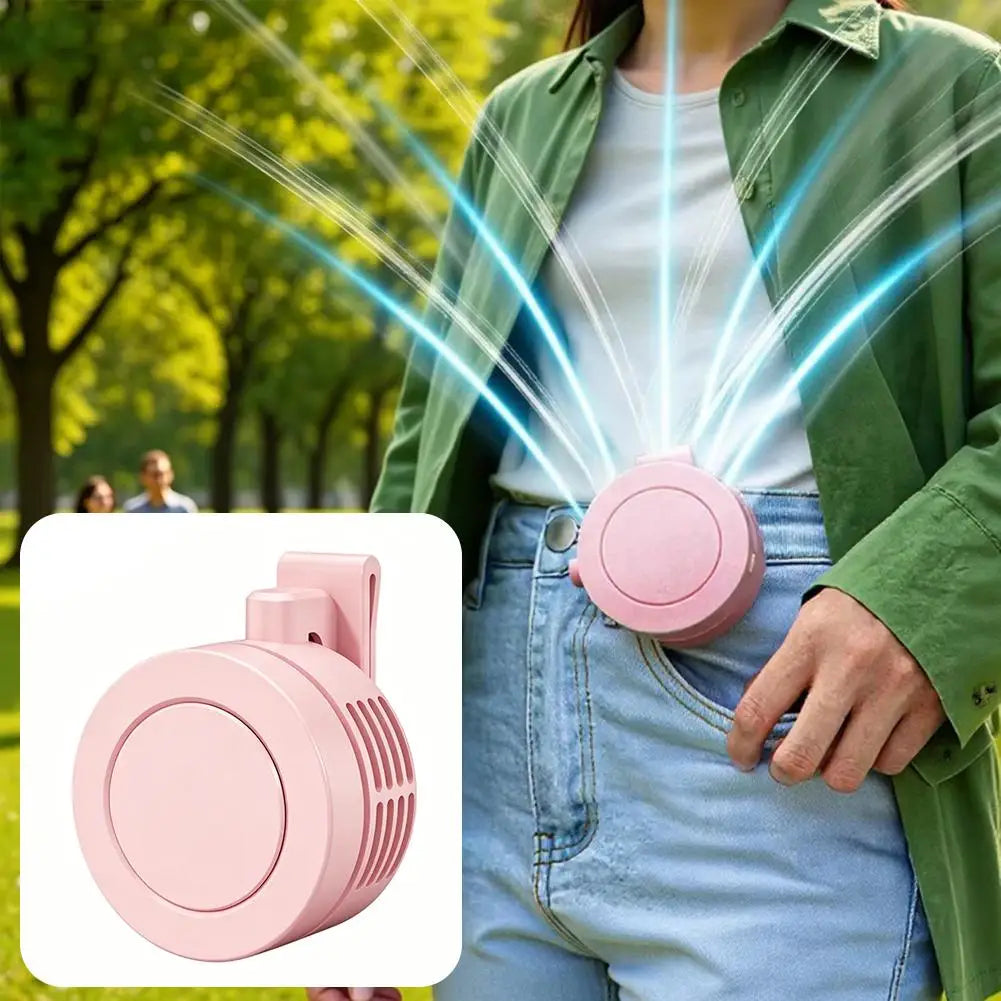 900mah 3 Speeds Portable Mini Clip Fan Hanging Waist Neck Rechargeable Battery Air Cooling for Outdoor Work Hiking Travel ﻿ Zpaxo