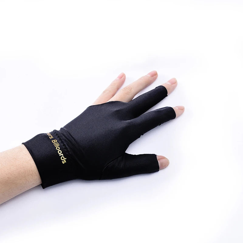 High Quality Spandex Snooker Billiard Cue Glove Pool Left Hand Open Three Finger Accessory Zpaxo Black