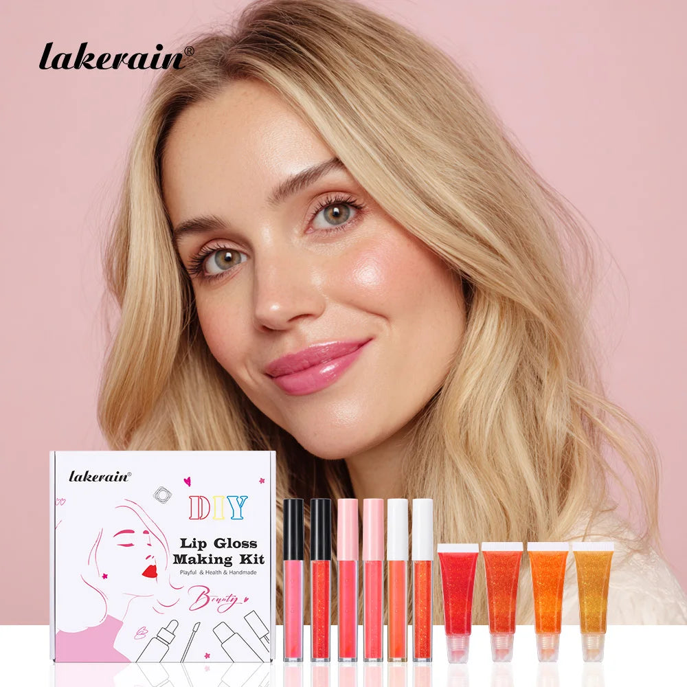 DIY Lip Gloss Kit 100ml Lip Gloss Base Powder Glitter Flavor Essence and Tube for Girl woman Gifts Lip Gloss Pack Set Cosmetics Zpaxo