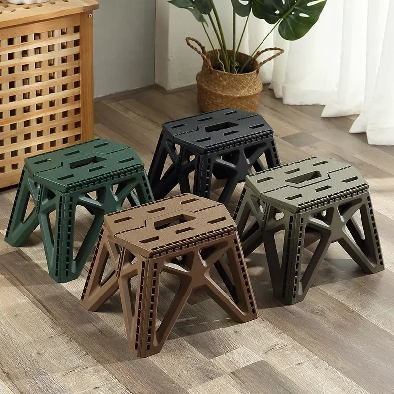 Portable Folding Stool Chair Multiple Uses Load Bearing Durable