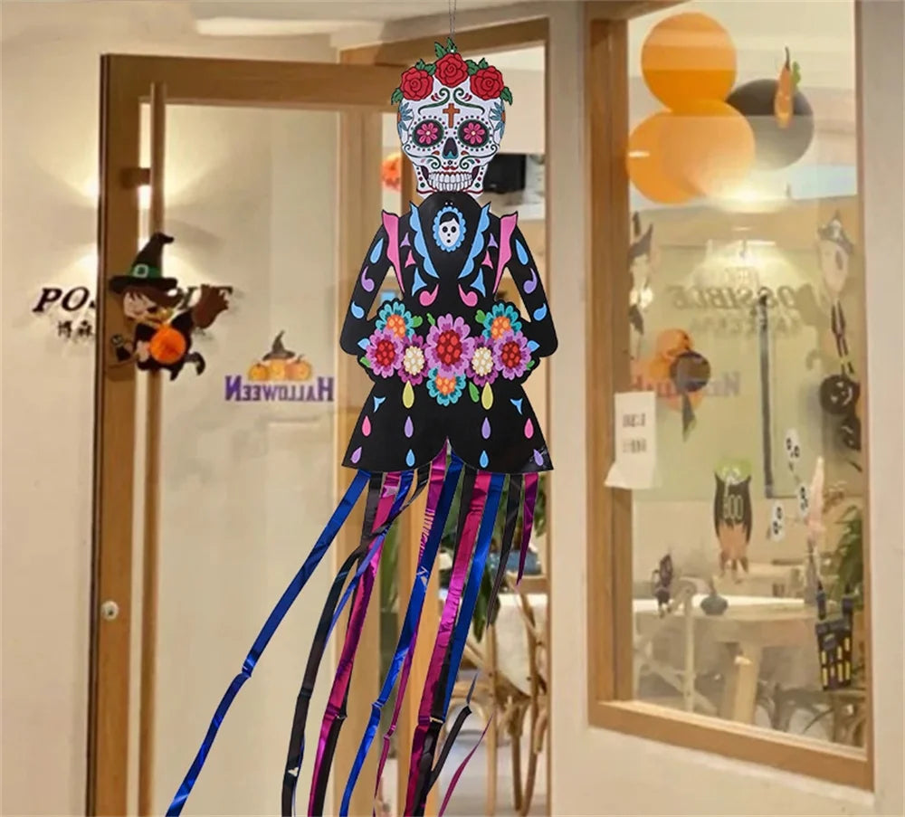 Day of the Dead Skeleton Couple Porch Flag – Halloween Decor