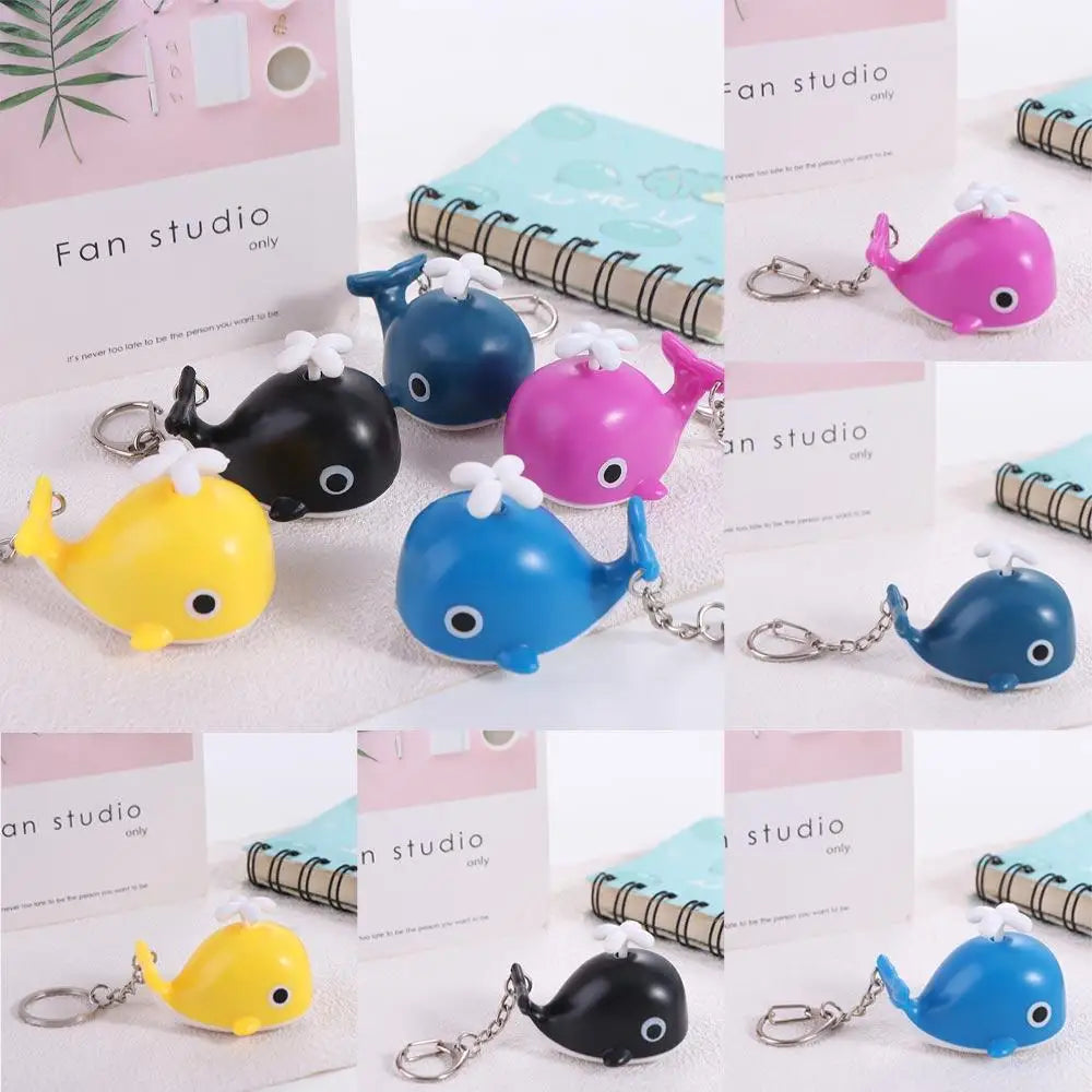 Creative Sounds Light Sea Whale Keychain with Sound Flashlight LED Whale Keyring Cartoon Luminous Animal LED Keychain Small Gift Zpaxo