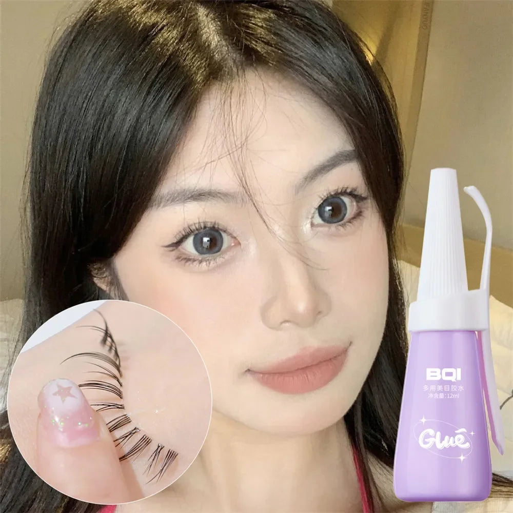 Eyelash Glue Waterproof Quick Dry Adhesive False Lash Glue with Tweezers Makeup Fake Eyelashes Extension Clear Glues Cosmetic Zpaxo