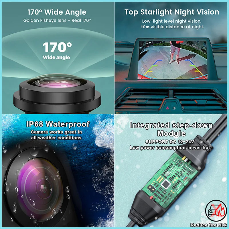 170 Degree AHD 1080P CVBS Car Rear View Camera Universal HD Night