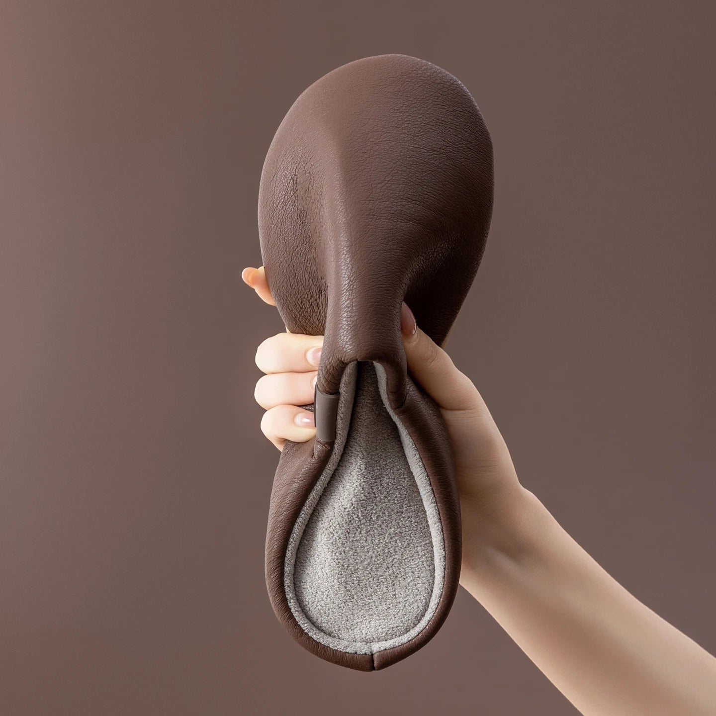 Men's Winter Slippers Fleece Lined House Shoes Waterproof PU Leather