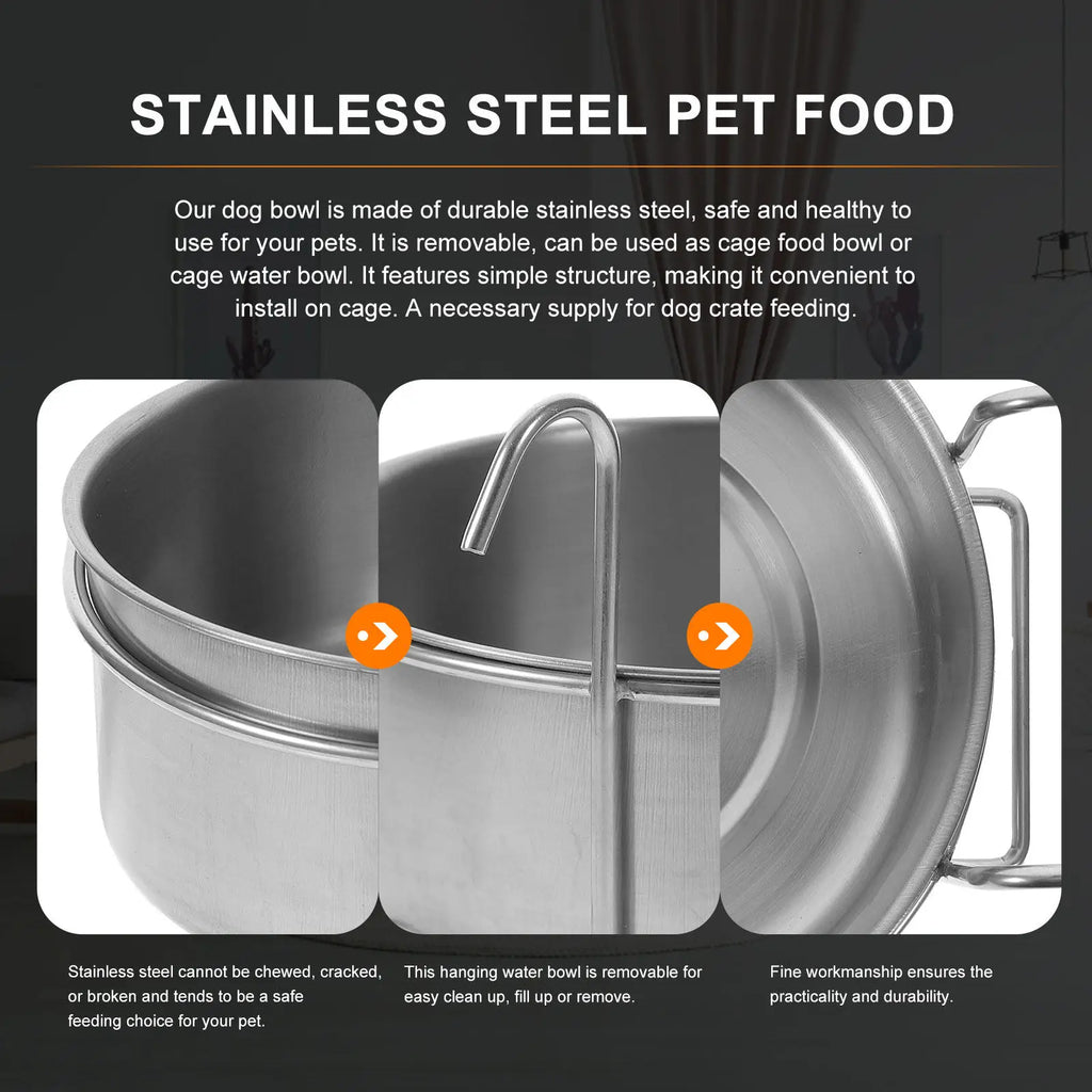 Pet Feeding Bowl Hanging Stainless Steel Wear-resistant Anti-spill