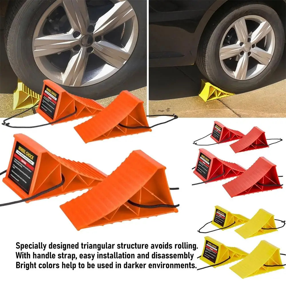 Multipurpose Design Wheel Chocks For RV Space-Saving With Handles Anti-Slip Wheel Chocks Portable Pad Safety Zpaxo