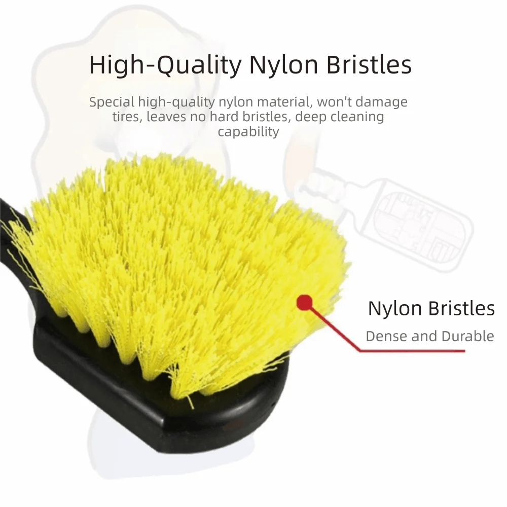 Soft Bristle Car Tire Brush Heavy Duty Short Handle Wash Durable Zpaxo