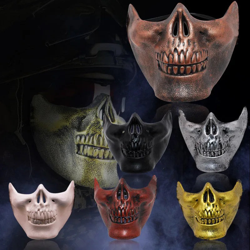 Skeleton Warrior Half Face Mask – Halloween Cosplay & Party Halloween Costume Mask Zpaxo