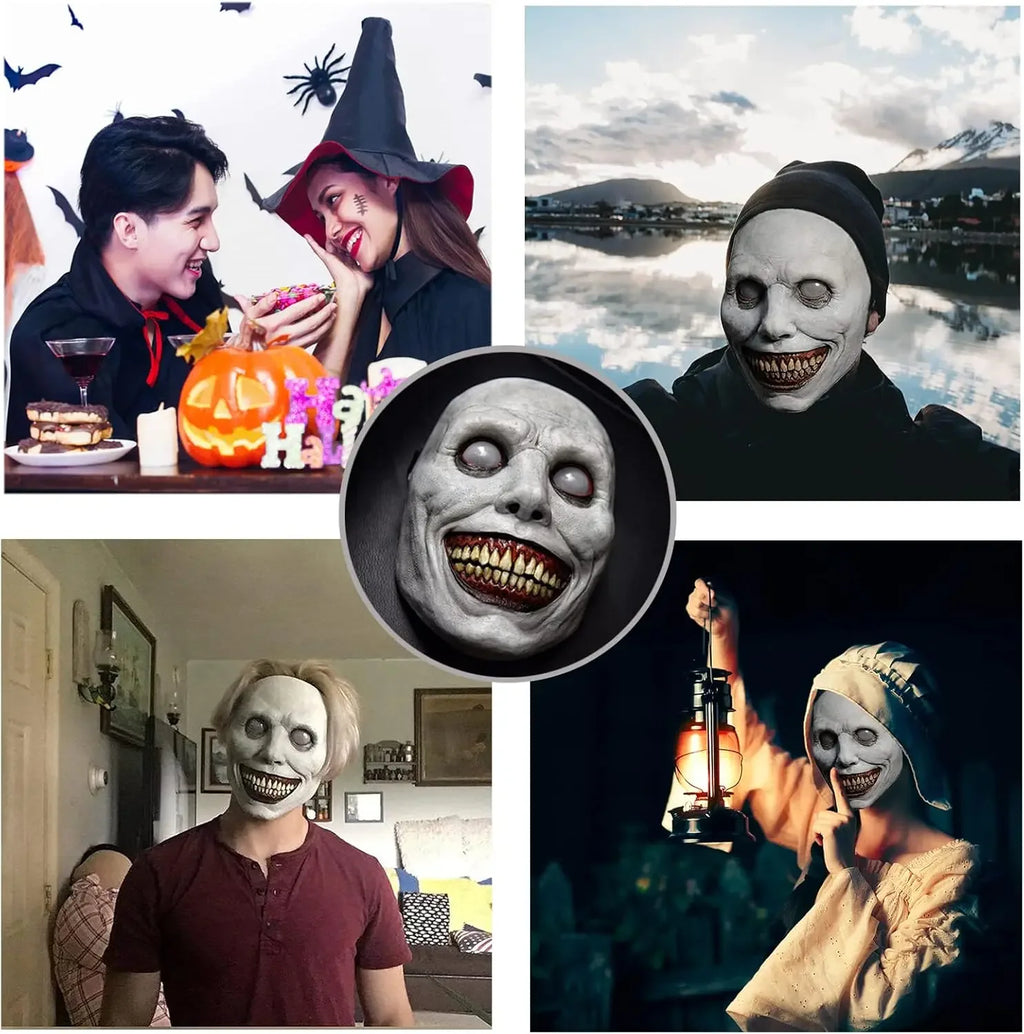 Realistic Smiling Demon Mask Halloween Perfect Exorcist Roleplay