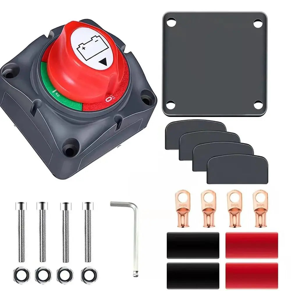 2 Position Battery Disconnect Switch 2 Pin Knob Switch Battery Isolator Switch Second Gear Anti-Leakage Protection Zpaxo
