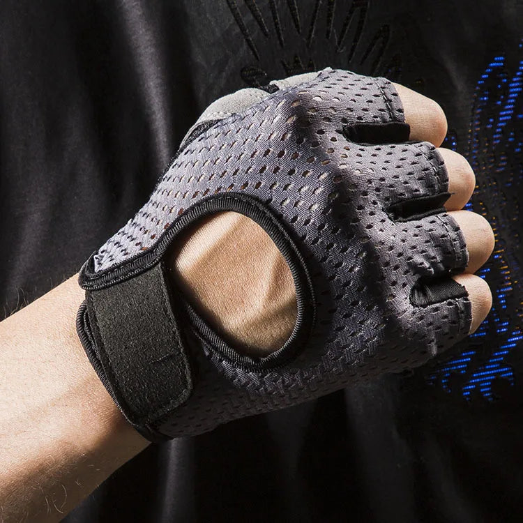 Fitness Half Finger Sports Gloves Men's and Women's Gym Dumbbell Exercise Cycling Hollow Butterfly Mesh Breathable Thin Style Zpaxo