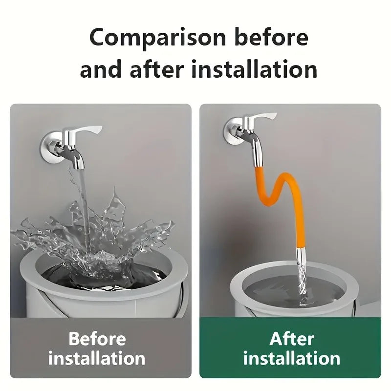 Anti-splash Faucet Extension Hose 360 Rotatable Elbow Adjustable