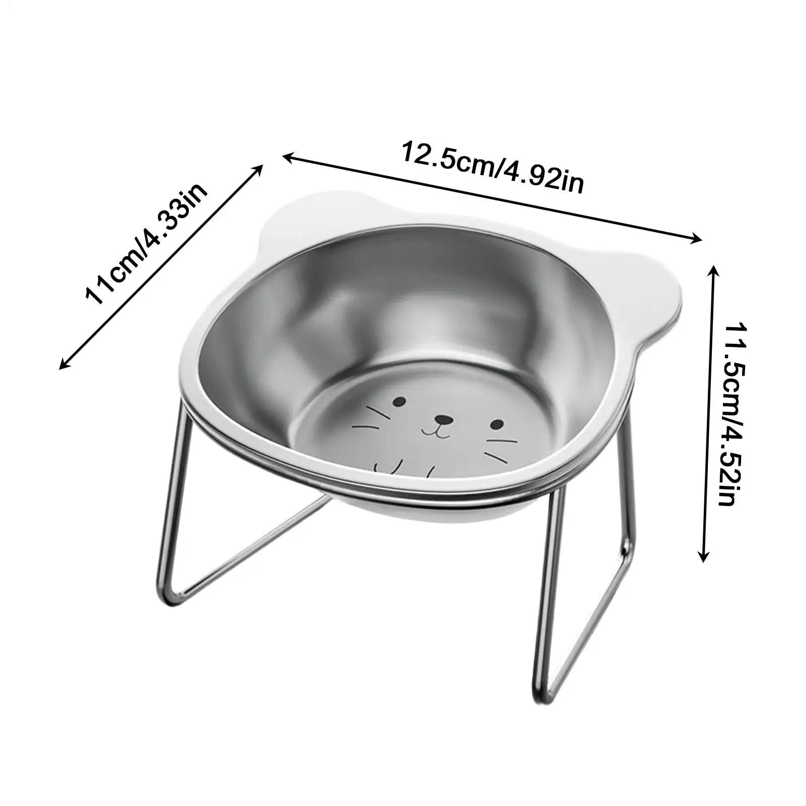 Cat Bowls Elevated Stainless Steel 15 Tilted Feeder Detachable Kitten