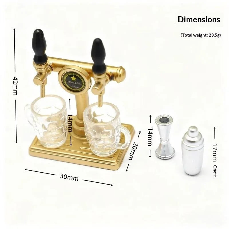 ▶5Pcs Dollhouse Miniature Scene Ornament Decoration Simulation Beer Mug Model Food And Play Mini Beer Cup Toy Zpaxo 1Set