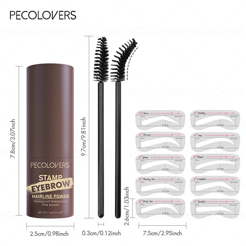 Christmas 3PCS/Set Waterproof Eyebrow Stamp - Fine Powder Perfect Brow Shape, Ideal Gift for Contour & Hairline Zpaxo