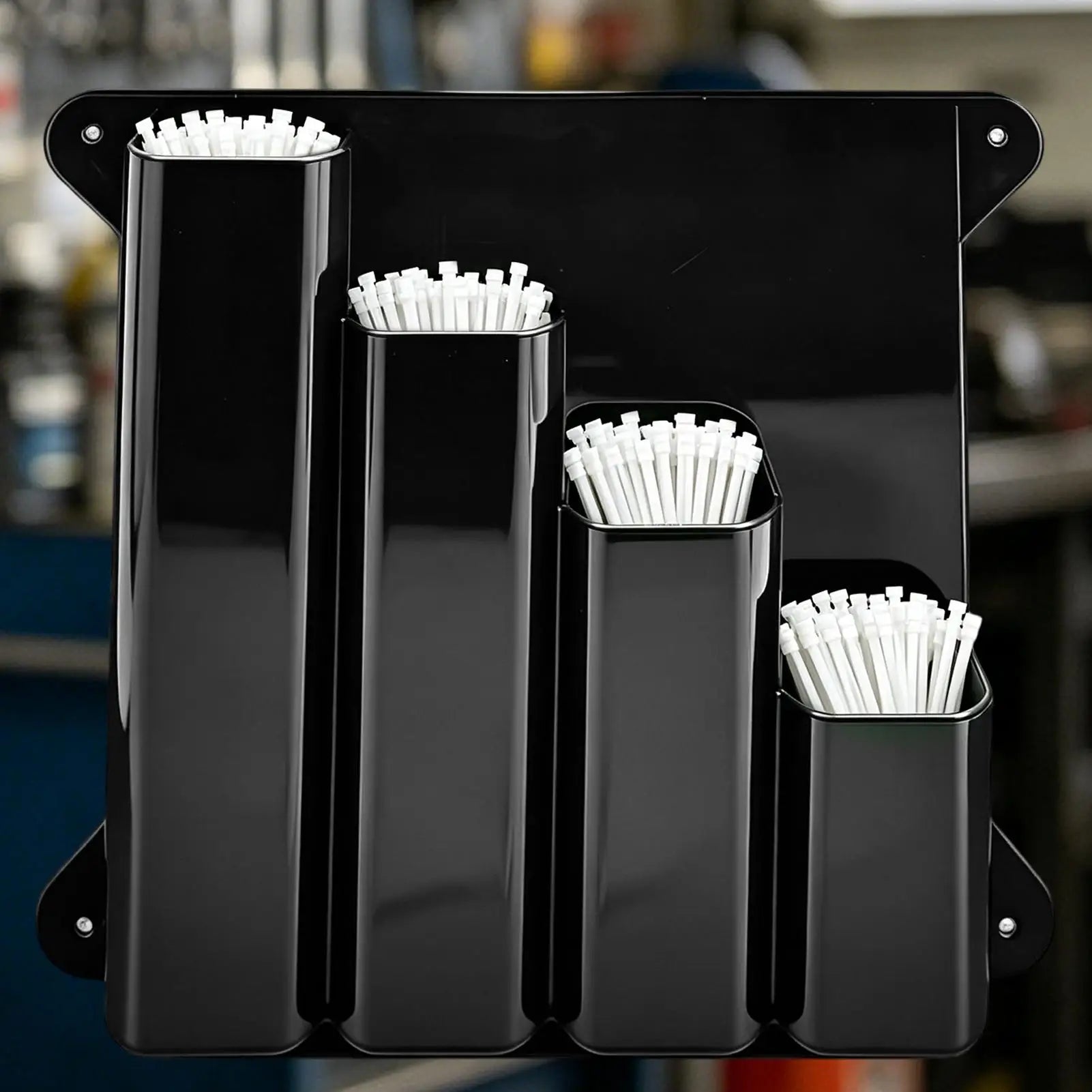 Cable Tie Organizer 4 Pockets Aluminum Wall Mounted Universal Zip