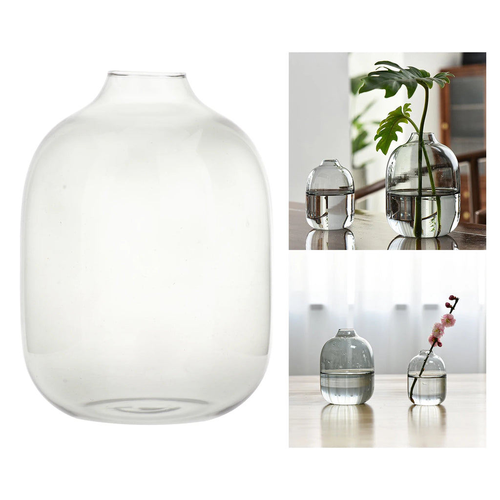 Glass Flower Vase Decorative Figurine | Modern Home Decor Planter Decorative Glass Vase Zpaxo