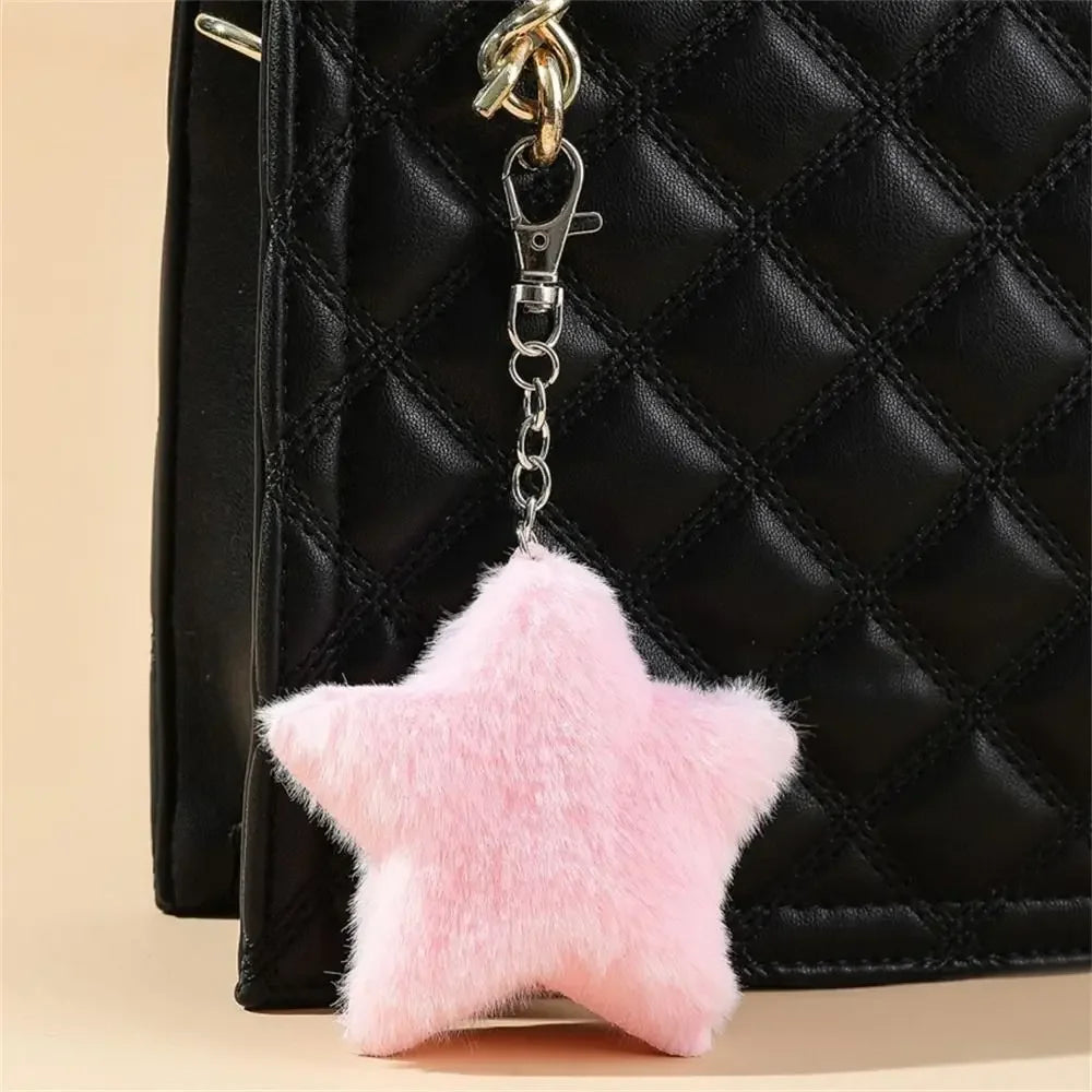 Lovely Furry Star Doll Plush Pendant Pompom Five-pointed Pentagram Zpaxo Pink