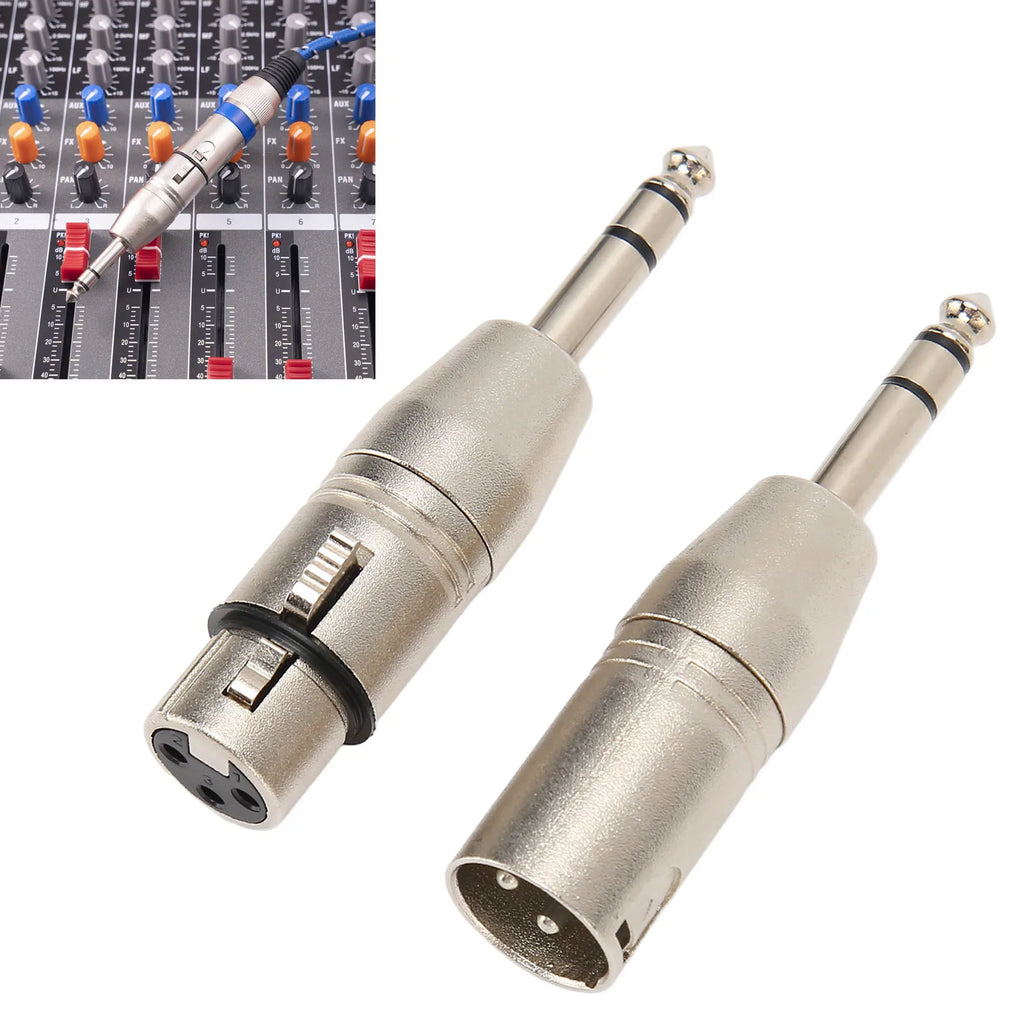 1 4 TRS XLR 3Pin Female Portable Adapter Noise Cancellation Aluminum
