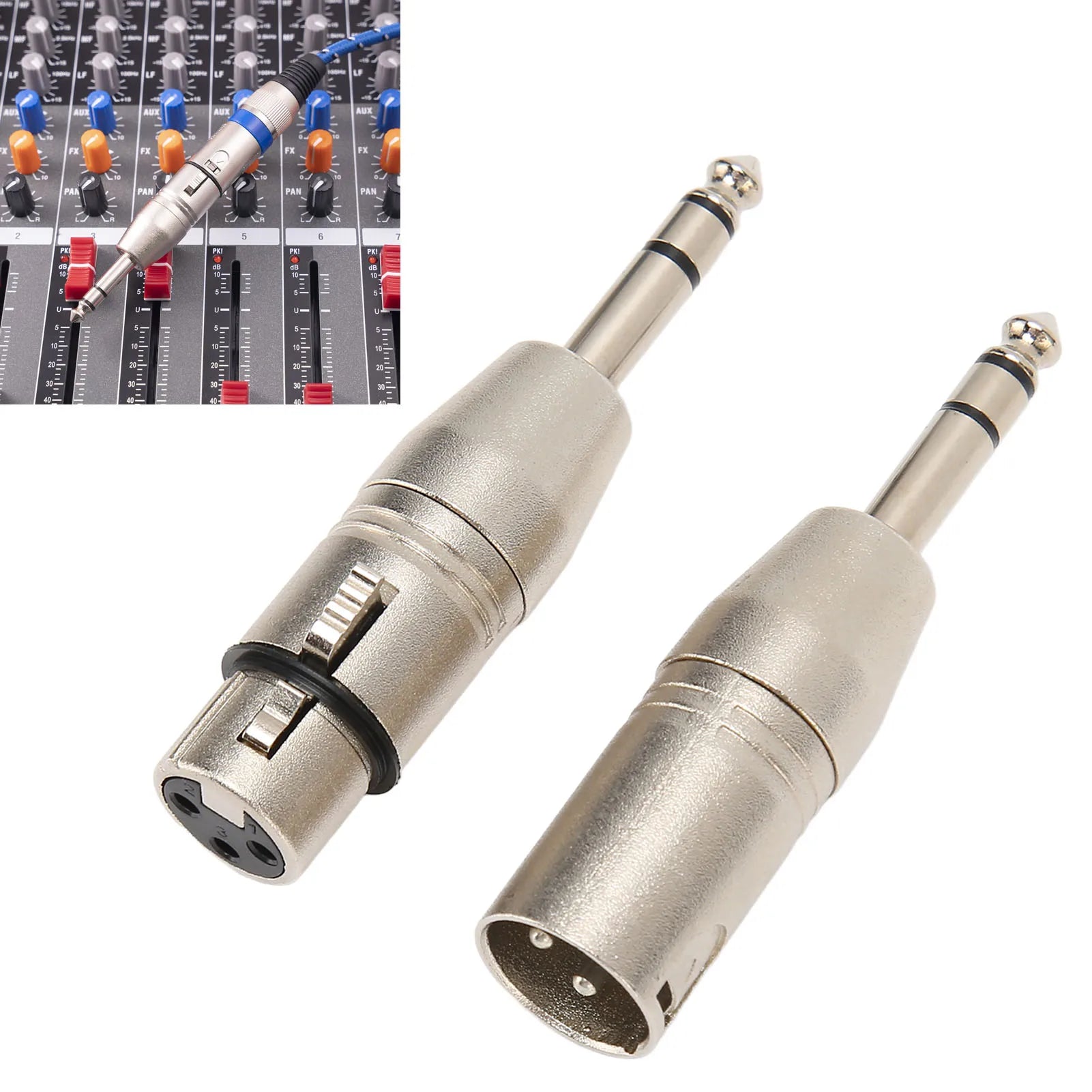 1 4 TRS XLR 3Pin Female Portable Adapter Noise Cancellation Aluminum